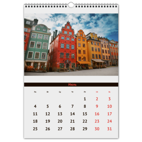 Заказать календарь в Москве. Перекидной Календарь А3 Панорамы Стокгольма 2016 от sergey48 - готовые дизайны и нанесение принтов.