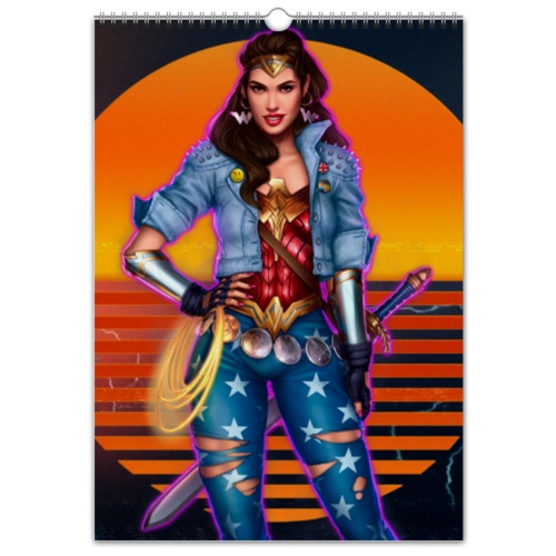 Заказать календарь в Москве. Перекидной Календарь А3 Чудо-женщина / Wonder Woman от Jimmy Flash - готовые дизайны и нанесение принтов.