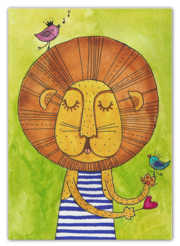 Printio Календарь А2 Олень с цветами в рогах поп арт дизайн красивая девушка в полосатой майке 2216351 2xs синий