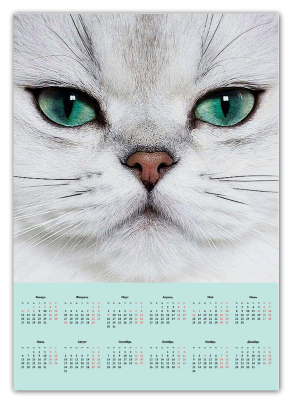 Printio Календарь А2 Кошки. магия красоты printio фотоплитка кошки магия красоты
