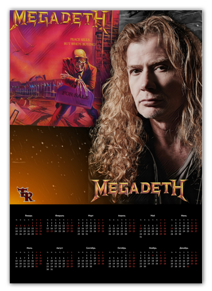 Заказать календарь в Москве. Календарь А2 Megadeth Art от Aleksey Rovensky - готовые дизайны и нанесение принтов.
