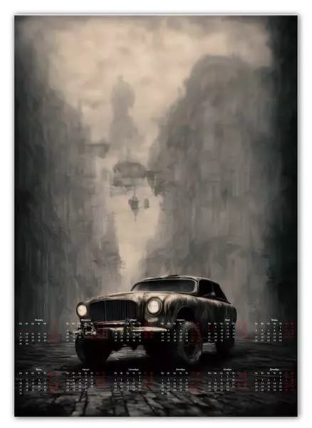 Заказать календарь в Москве. Календарь А2 Steampunk car от Дана Столыпина - готовые дизайны и нанесение принтов.
