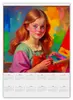 Заказать календарь в Москве. Календарь А2 Юная художница от Pollys Artist - готовые дизайны и нанесение принтов.