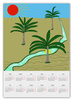 Заказать календарь в Москве. Календарь А2 Три пальмы. Рисунок. Природа от Лана  - готовые дизайны и нанесение принтов.
