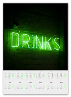 Заказать календарь в Москве. Календарь А2 Drinks от FireFoxa - готовые дизайны и нанесение принтов.