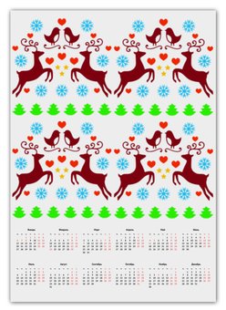 Заказать календарь в Москве. Календарь А2 Новогодние узоры от FireFoxa - готовые дизайны и нанесение принтов.