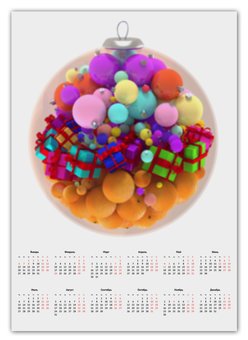 Заказать календарь в Москве. Календарь А2 Новый год от FireFoxa - готовые дизайны и нанесение принтов.