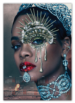 Заказать календарь в Москве. Календарь А2 Rihanna от Vladec11 - готовые дизайны и нанесение принтов.