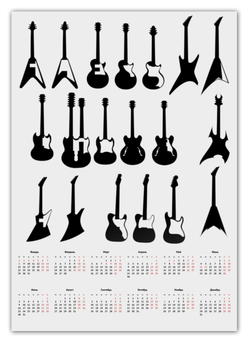 Заказать календарь в Москве. Календарь А2 Guitar от Vladec11 - готовые дизайны и нанесение принтов.