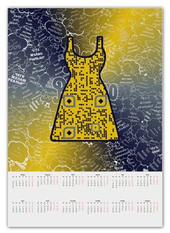 Заказать календарь в Москве. Календарь А2 Платье на фоне АПВ 6.3.2.16 от Валерий Психовирусофф - готовые дизайны и нанесение принтов.