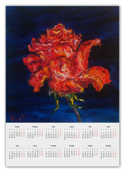 Заказать календарь в Москве. Календарь А2 Алая роза от rikart - готовые дизайны и нанесение принтов.
