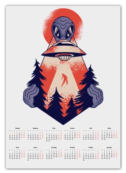 Заказать календарь в Москве. Календарь А2 Alien Abduction от Павел Павел - готовые дизайны и нанесение принтов.
