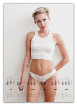 Заказать календарь в Москве. Календарь А2 Miley Cyrus от Vladec11 - готовые дизайны и нанесение принтов.