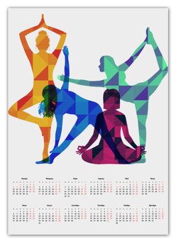 Заказать календарь в Москве. Календарь А2 Студия Йоги от BeliySlon - готовые дизайны и нанесение принтов.