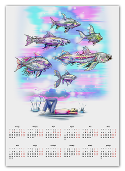 Заказать календарь в Москве. Календарь А2 Underwater от Мастер Спектр - готовые дизайны и нанесение принтов.