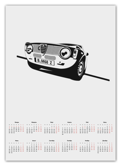 Заказать календарь в Москве. Календарь А2 Retro Alfa Romeo Racing от Mesk08 - готовые дизайны и нанесение принтов.