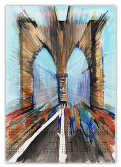 Заказать календарь в Москве. Календарь А2 Бруклинский мост от artoutloop - готовые дизайны и нанесение принтов.