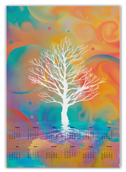 Заказать календарь в Москве. Календарь А2 белое дерево от foldy1980@gmail.com - готовые дизайны и нанесение принтов.