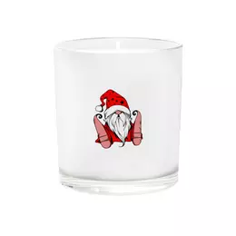 Заказать свечу в Москве. Свеча в стекле Рождественский гном от cooldesign  - готовые дизайны и нанесение принтов.