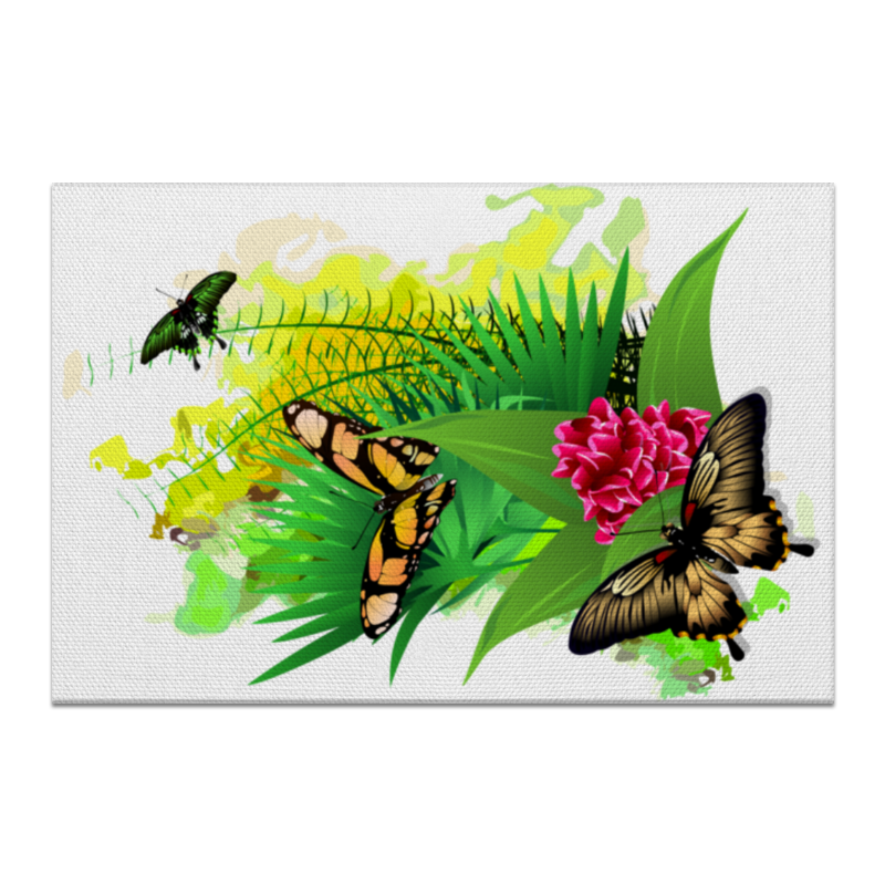 Printio Холст 20×30 Бабочки в цветах. printio холст 30×40 бабочки
