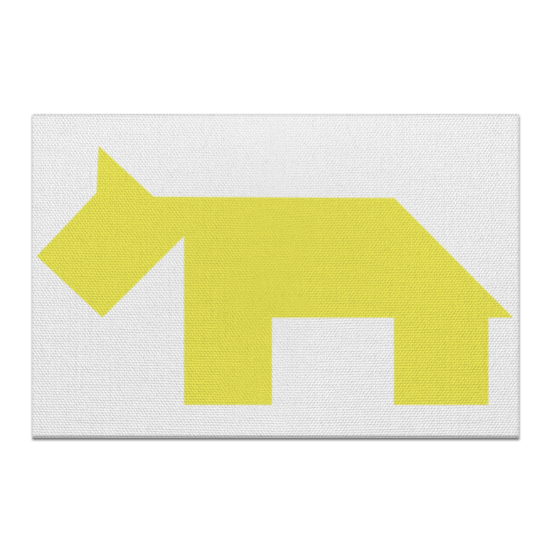 Printio Холст 20×30 Жёлтая собака танграм