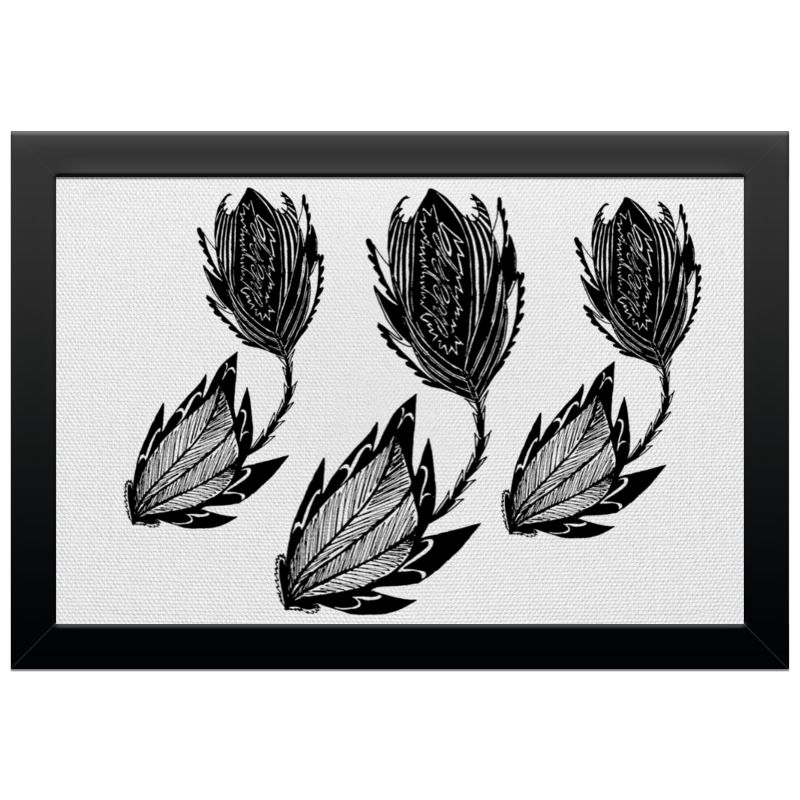 Printio Холст 20×30 Черные цветы printio холст 30×40 фантастические цветы