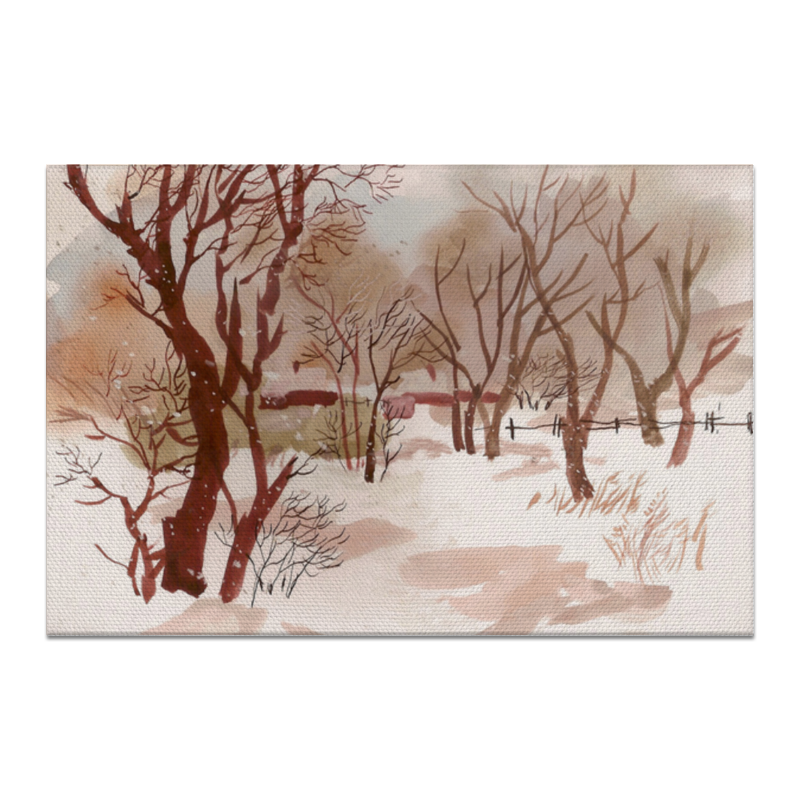 цена Printio Холст 20×30 Зимний пейзаж