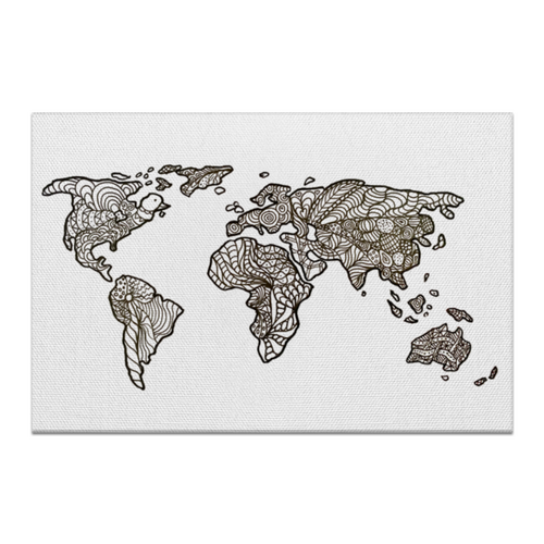 Заказать холст в Москве. Холст 20x30 Карта мира от krotovaelena@yandex.ru - готовые дизайны и нанесение принтов.