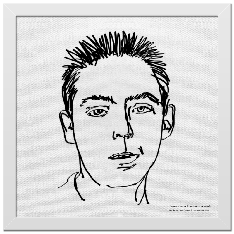 Printio Холст 30×30 Портрет писателя т.пинчона | автор а.неизвестнова