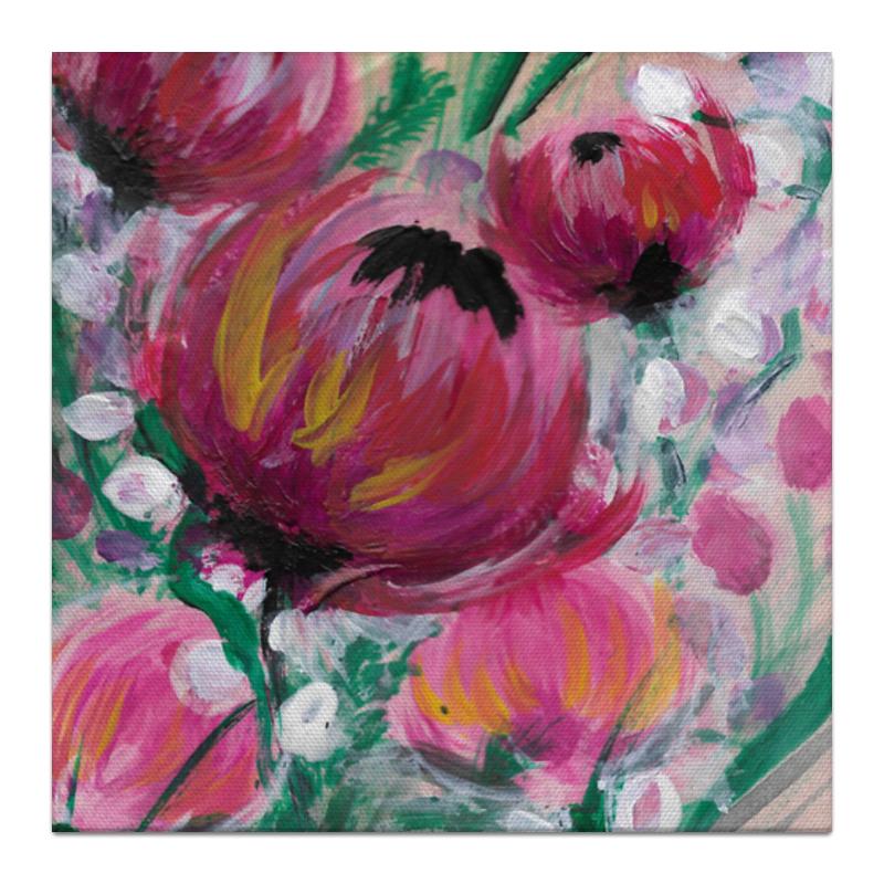 Printio Холст 30×30 Полевые цветы