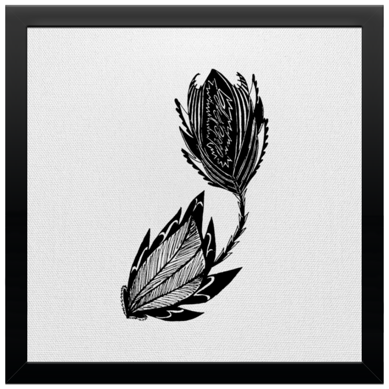 Printio Холст 30×30 Черный цветок