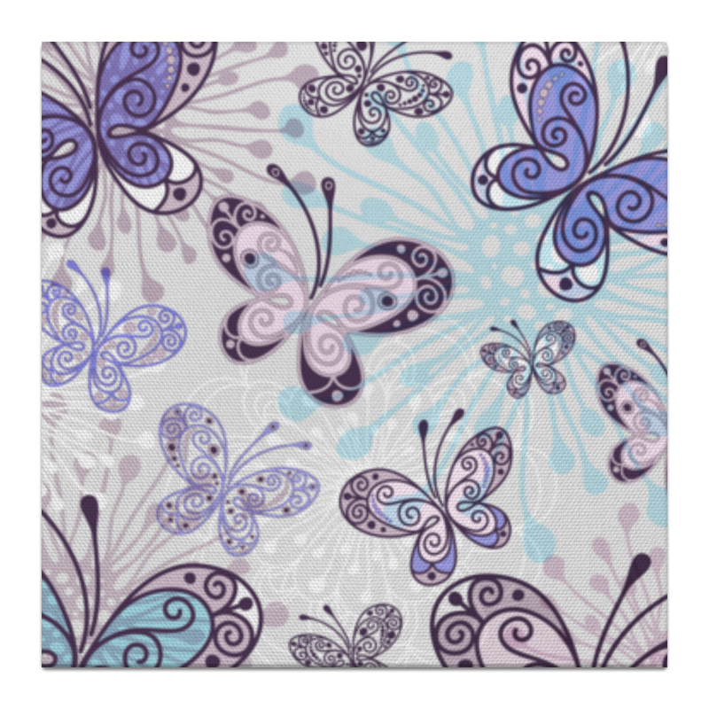 Printio Холст 30×30 Фиолетовые бабочки