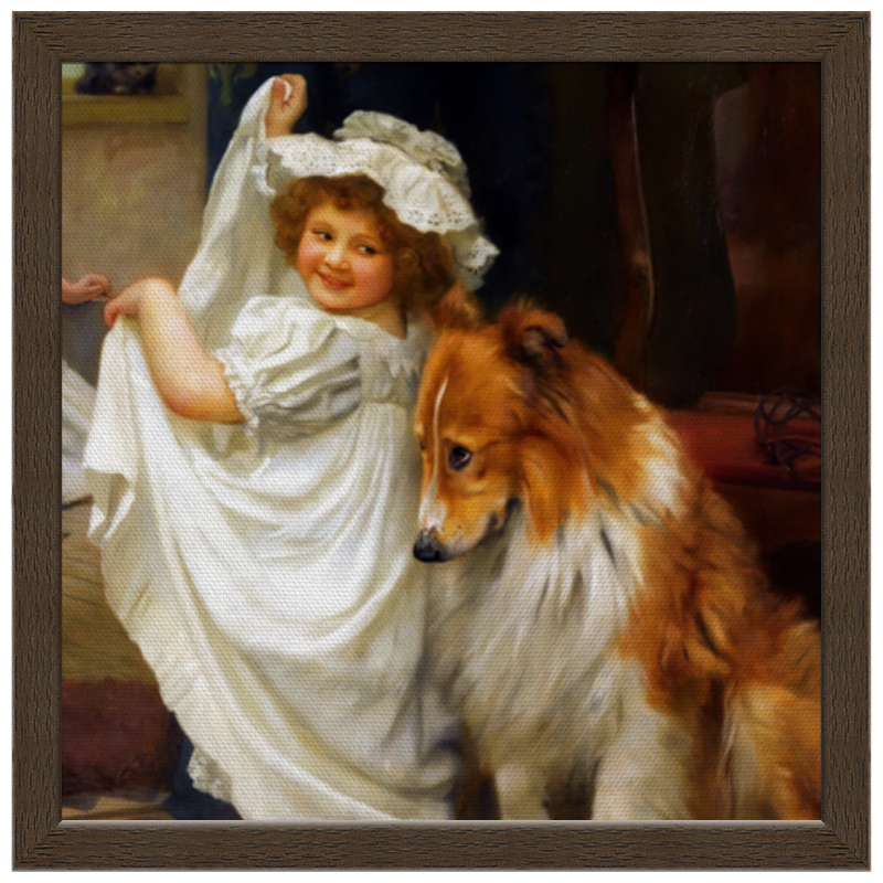 цена Printio Холст 30×30 Девочка с собакой