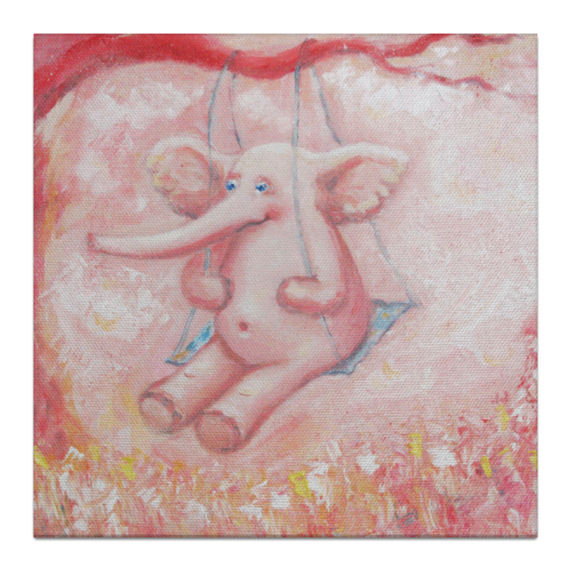 цена Printio Холст 30×30 Розовый слон