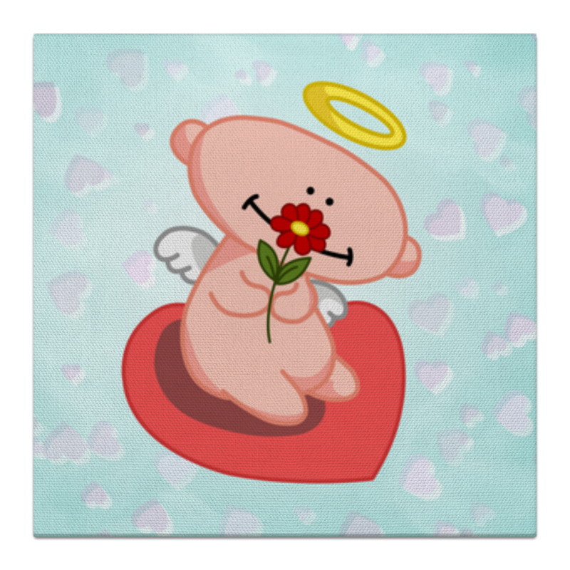 printio обложка для паспорта влюбленный ангелок с сердцем Printio Холст 30×30 Влюбленный ангелок с сердцем
