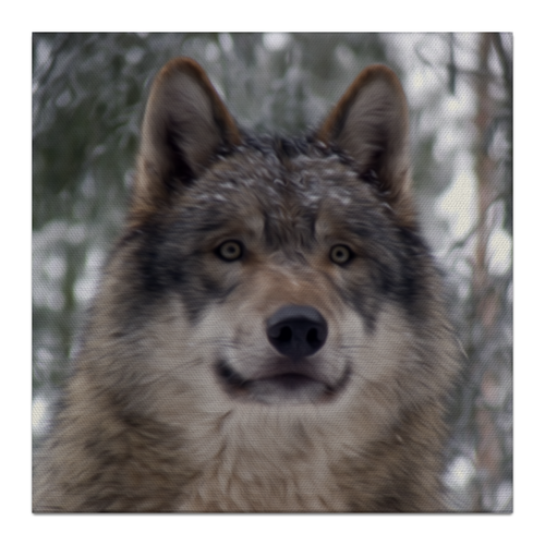Заказать холст в Москве. Холст 30x30 Волк в лесу от weeert - готовые дизайны и нанесение принтов.