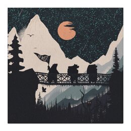 Заказать холст в Москве. Холст 30x30 Оранжевая Луна от oneredfoxstore@gmail.com - готовые дизайны и нанесение принтов.