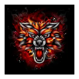 Заказать холст в Москве. Холст 30x30 Wolf & Fire от Аня Лукьянова - готовые дизайны и нанесение принтов.