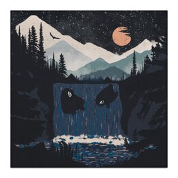 Заказать холст в Москве. Холст 30x30 Оранжевая Луна от oneredfoxstore@gmail.com - готовые дизайны и нанесение принтов.