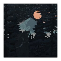 Заказать холст в Москве. Холст 30x30 Оранжевая Луна от oneredfoxstore@gmail.com - готовые дизайны и нанесение принтов.