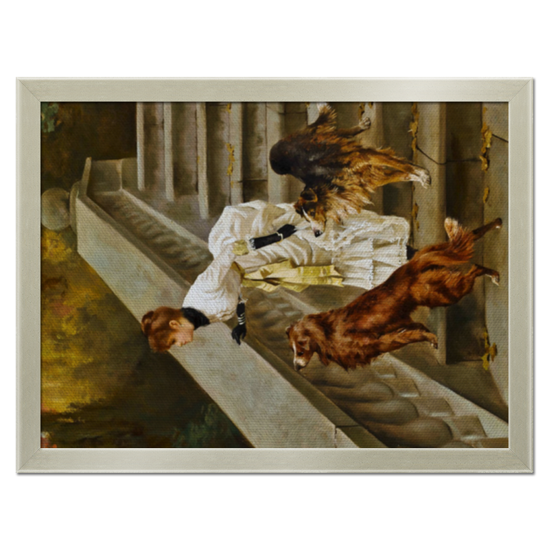 Printio Холст 30×40 Дама с собаками набор для вышивания дама с попугаем по картине фишера 30 х 40 см марья искусница 06 004 02