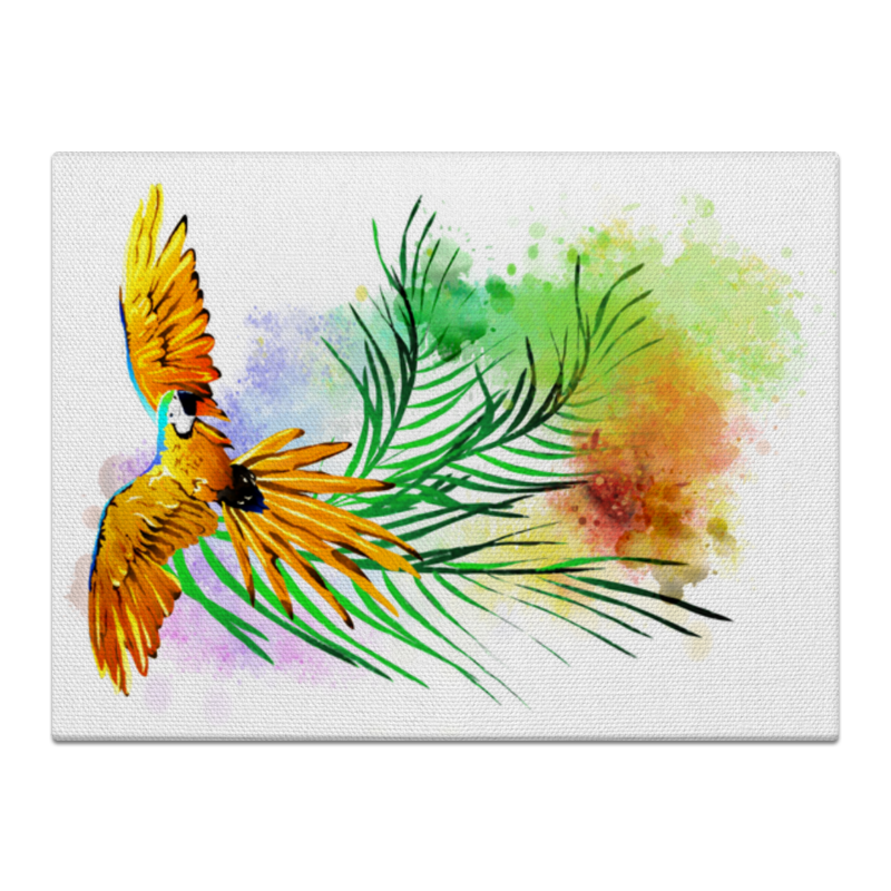Printio Холст 30×40 Попугай на ветке. набор для вышивания дама с попугаем по картине фишера 30 х 40 см марья искусница 06 004 02