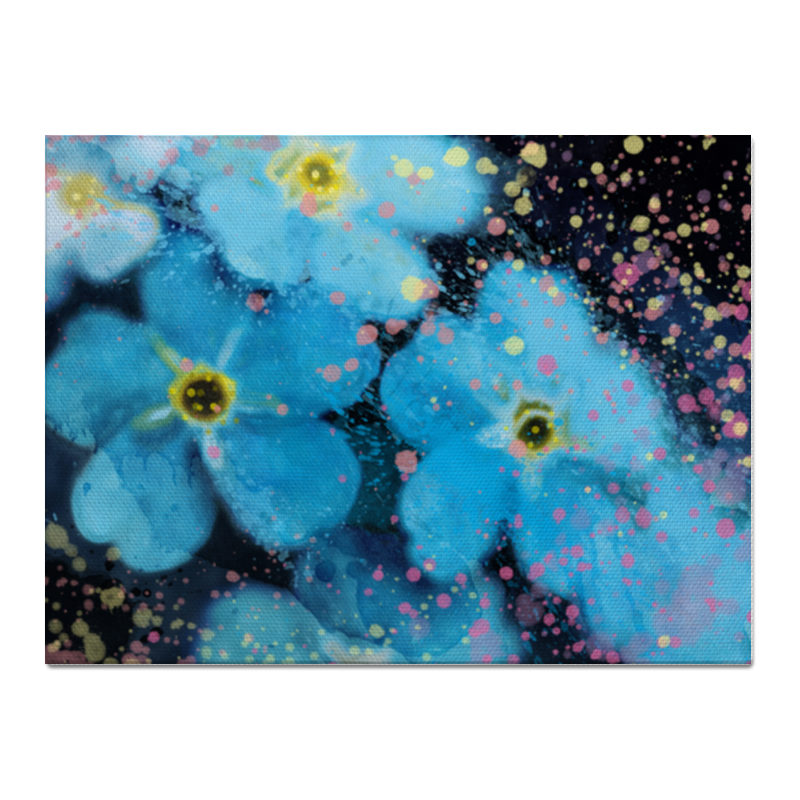 Printio Холст 30×40 Голубые цветы
