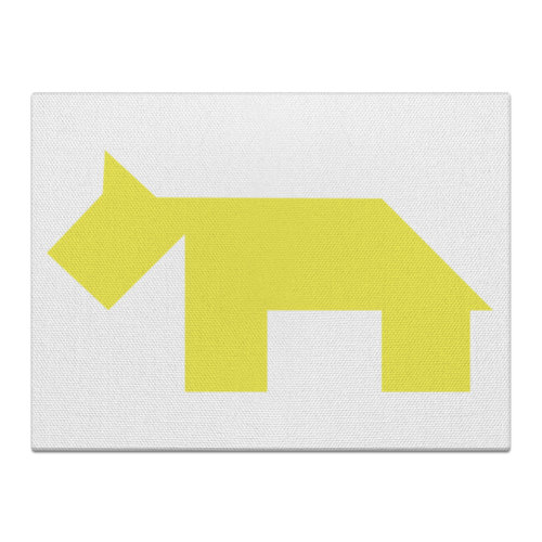 Заказать холст в Москве. Холст 30x40 Жёлтая собака танграм от namormai@mail.ru - готовые дизайны и нанесение принтов.