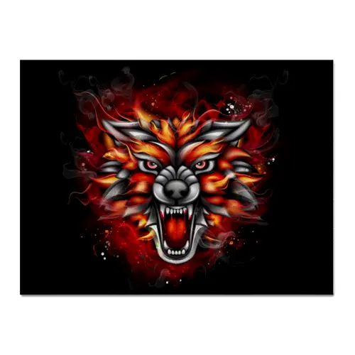 Заказать холст в Москве. Холст 30x40 Wolf & Fire от Аня Лукьянова - готовые дизайны и нанесение принтов.