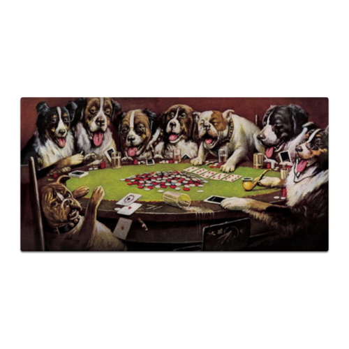 Заказать холст в Москве. Холст 30x60 Собаки играют в покер от Yo - готовые дизайны и нанесение принтов.