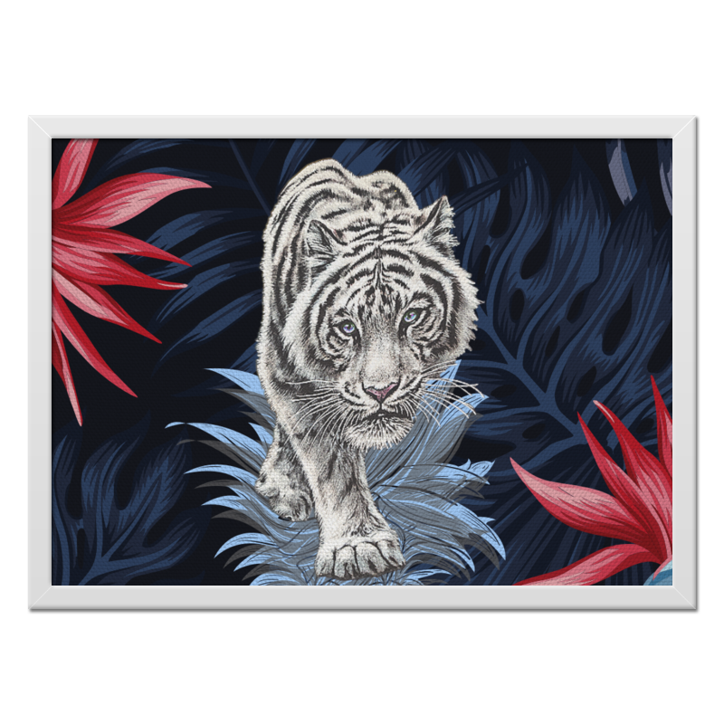 Printio Холст 40×55 Белый тигр. цена и фото