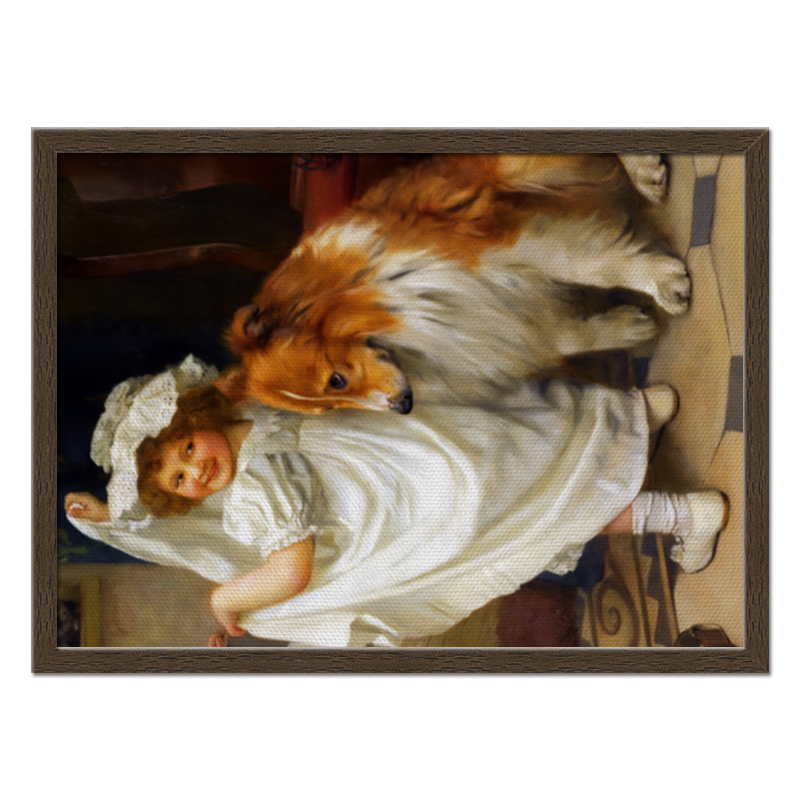 цена Printio Холст 40×55 Девочка с собакой