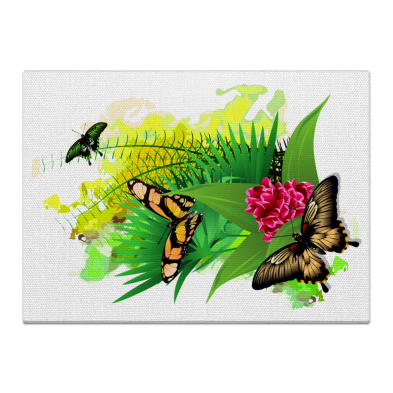 Printio Холст 40×55 Бабочки в цветах.