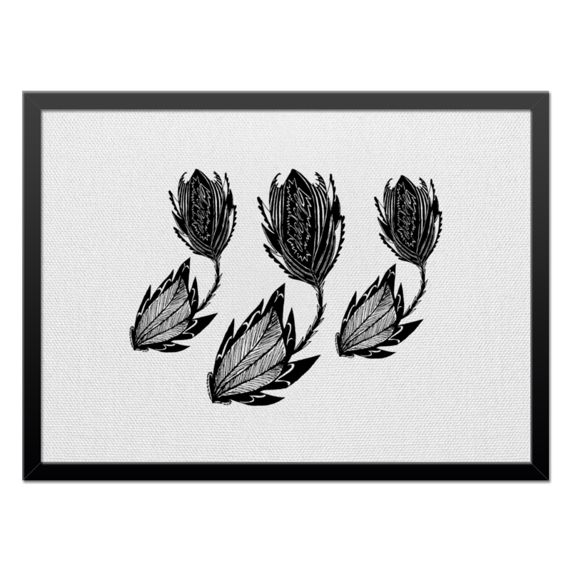 Printio Холст 40×55 Черные цветы